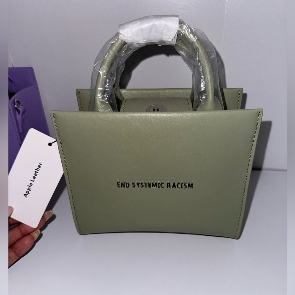 Brandon Blackwood ESR Tote. Leather with silver hardware.